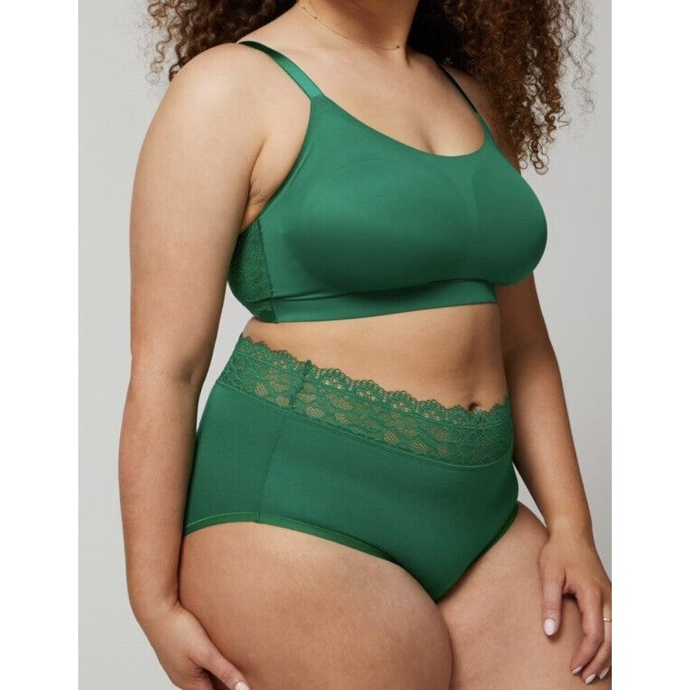 Soma Embraceable Enchanting Lace Brief Soothe Green Size Large, Royal Green